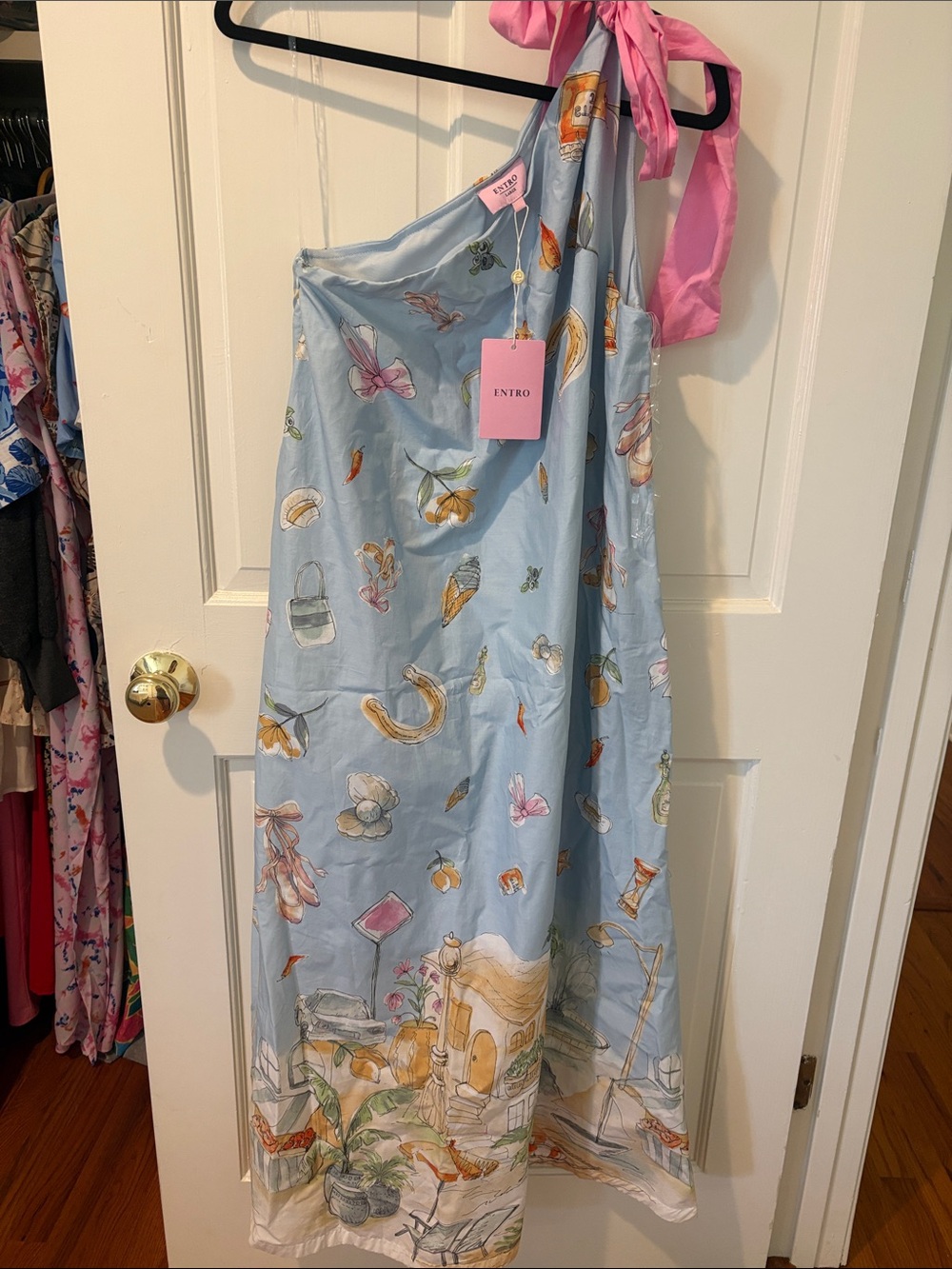 Entro One Shoulder Cotton Dress